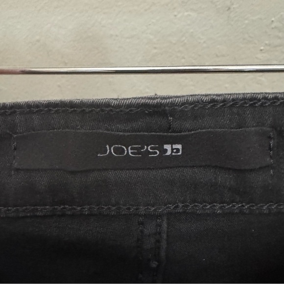 JOE’S JEANS Black Denim 5 Pocket Leather Trim Mini Skirt “Billie” Wash Size 29 - Picture 4 of 16